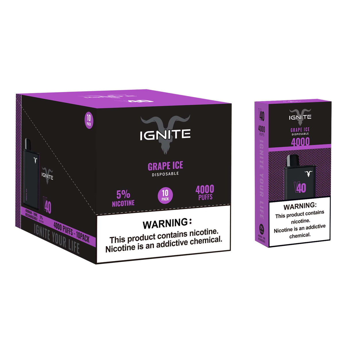 IGNITE V40 - Pod Descartável - 4000 Puffs - Recarregável